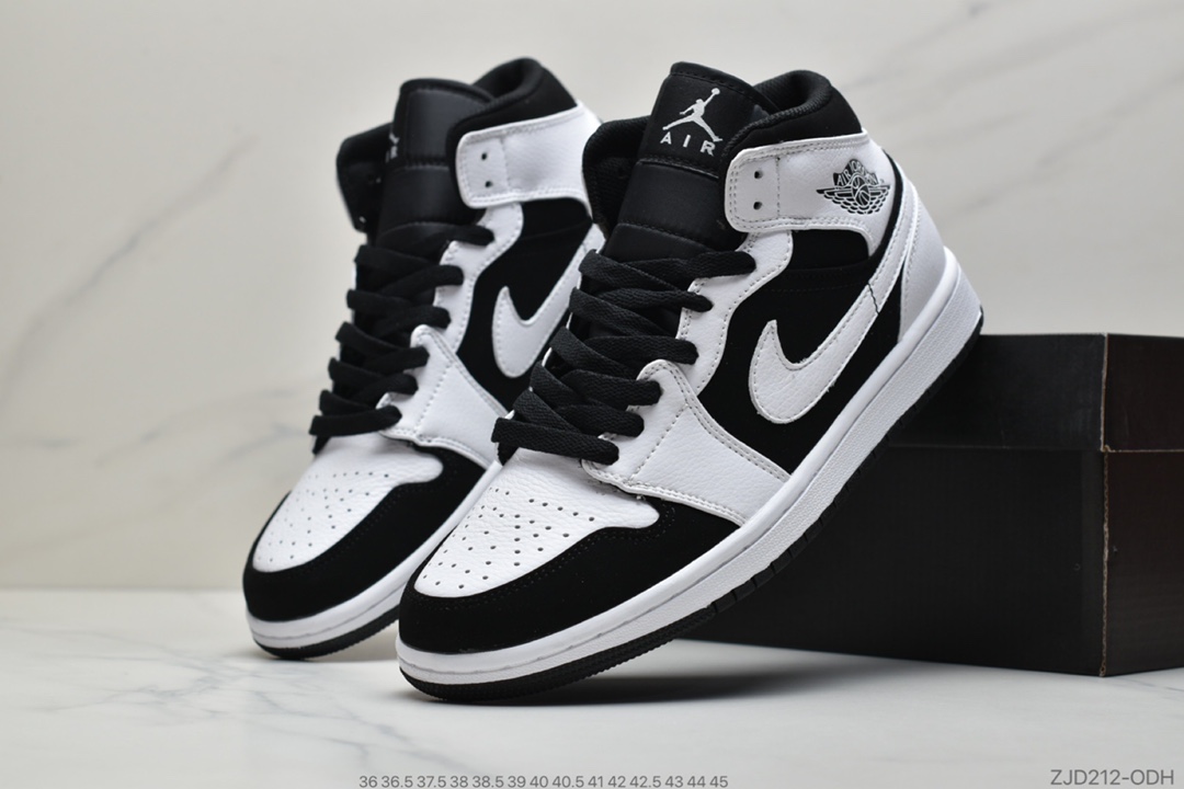 240 公司级耐克Nike Jordan 1 Mid ”Shattered Backboard”AJ1乔丹一代中帮经典复古文化休闲运动篮球鞋“黑白橙扣碎篮板”554724-058
