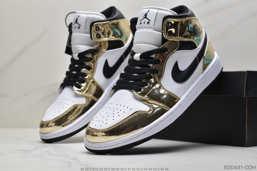340 公司级Air Jordan 1 Mid“Metallic Gold”AJ1 乔1中邦 DC1419-700