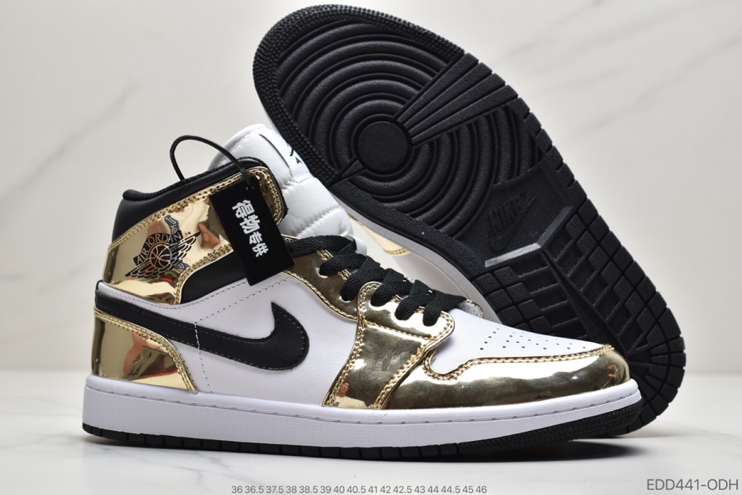340 公司级Air Jordan 1 Mid“Metallic Gold”AJ1 乔1中邦 DC1419-700