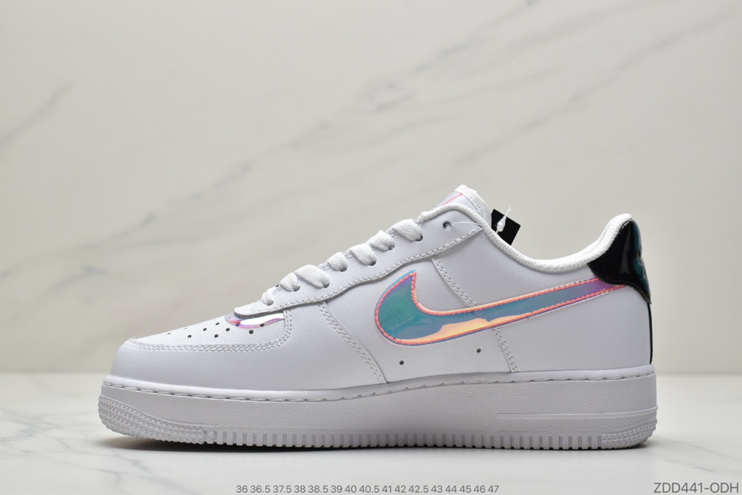 230 公司级耐克Nike Air Force 1’07”Have A Good Game”空军一号经典低帮百搭休闲运动板鞋“皮革白黑炫彩PVC魔术贴”DC0710-191