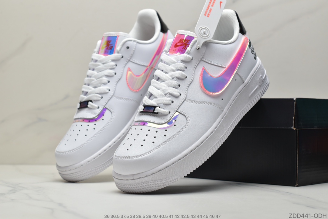 230 公司级耐克Nike Air Force 1’07”Have A Good Game”空军一号经典低帮百搭休闲运动板鞋“皮革白黑炫彩PVC魔术贴”DC0710-191