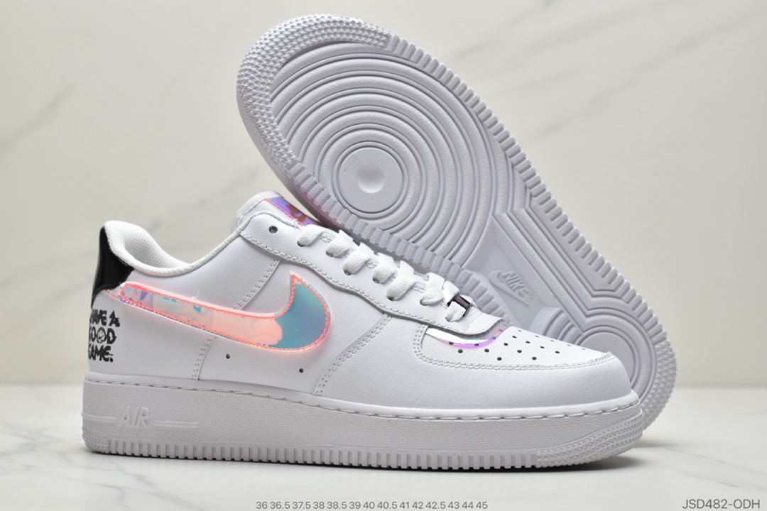 200 公司级Nike Air Force 1’07”Have A Good Game”空军一号经典低帮百搭休闲运动板鞋“皮革白黑炫彩PVC魔术贴”DC0710-191