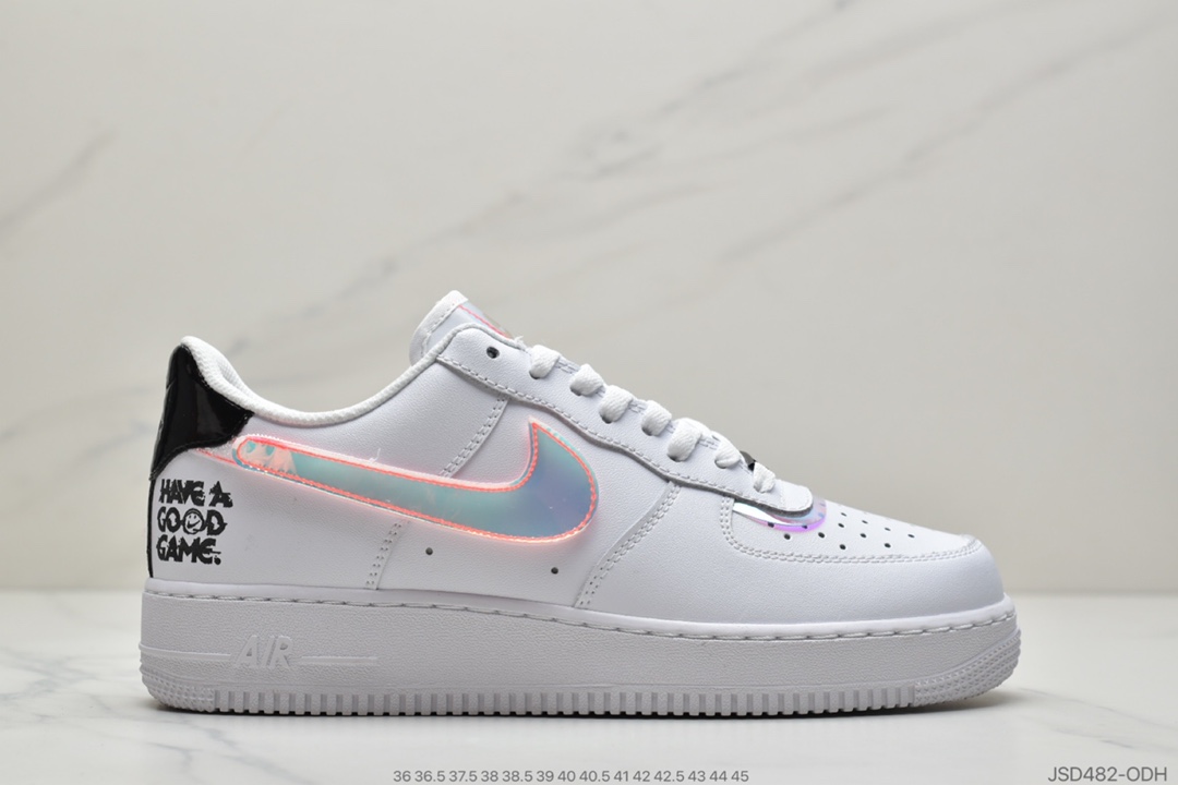 200 公司级Nike Air Force 1’07”Have A Good Game”空军一号经典低帮百搭休闲运动板鞋“皮革白黑炫彩PVC魔术贴”DC0710-191