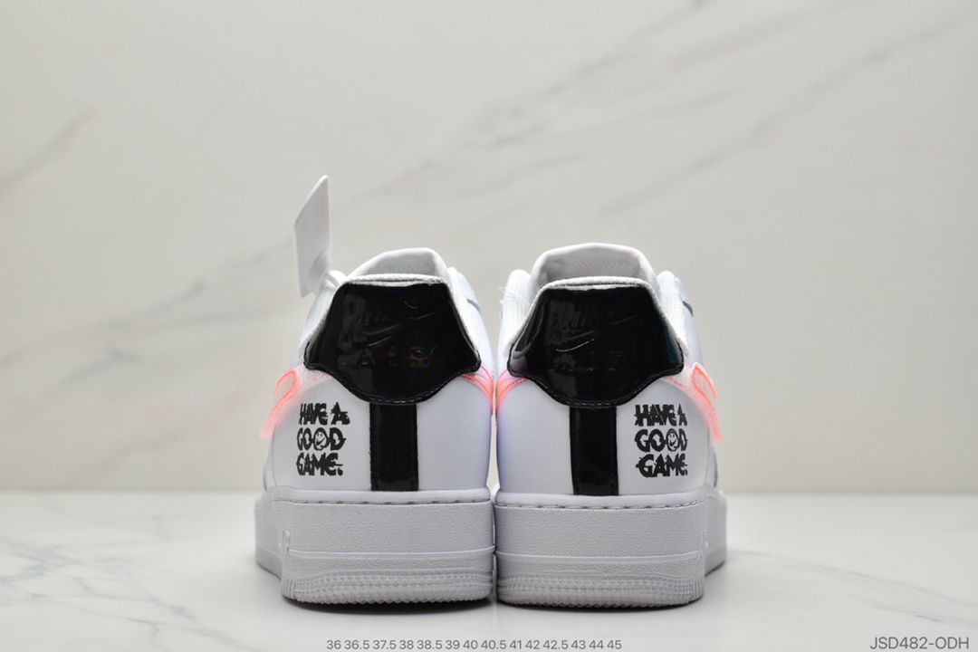 200 公司级Nike Air Force 1’07”Have A Good Game”空军一号经典低帮百搭休闲运动板鞋“皮革白黑炫彩PVC魔术贴”DC0710-191