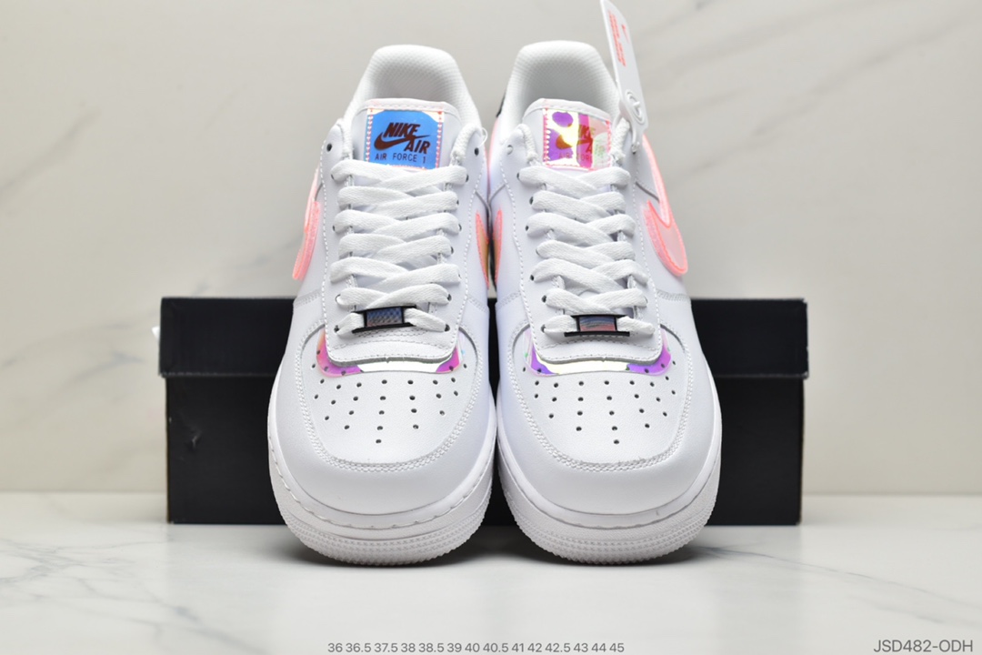 200 公司级Nike Air Force 1’07”Have A Good Game”空军一号经典低帮百搭休闲运动板鞋“皮革白黑炫彩PVC魔术贴”DC0710-191