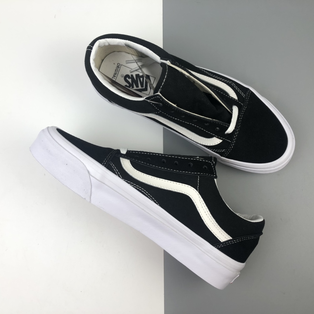 120 Vans OG Old Skool Lx万斯复古黑低帮帆布鞋滑板鞋 VN0A4P3XOIU