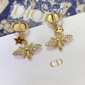 Dior Jewelry Earring White Set With Diamonds Fashion