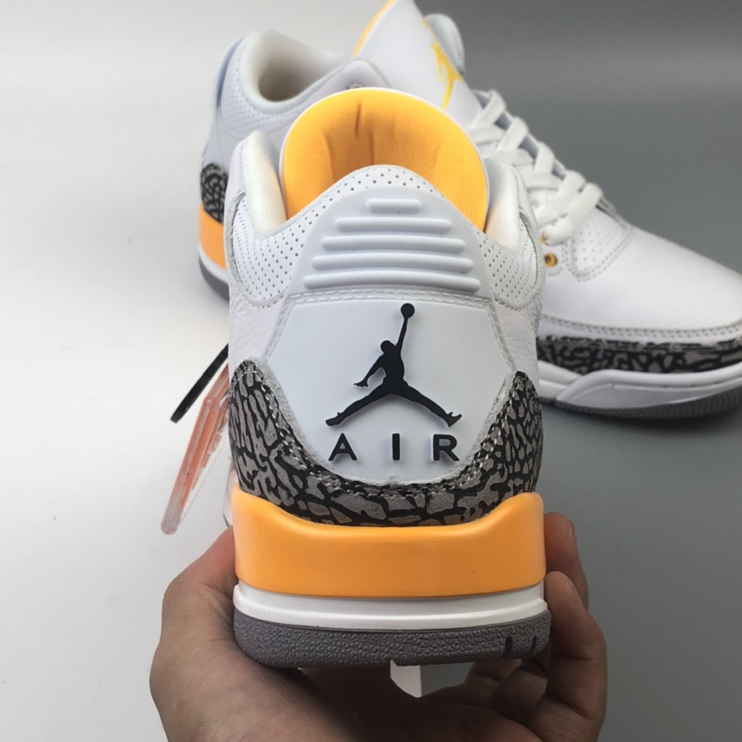 330 Air Jordan 3 Retro “Laser Orange” 白橙湖人 迈克尔·乔丹AJ3代中帮复古休闲运动文化篮球鞋 CK9246-108