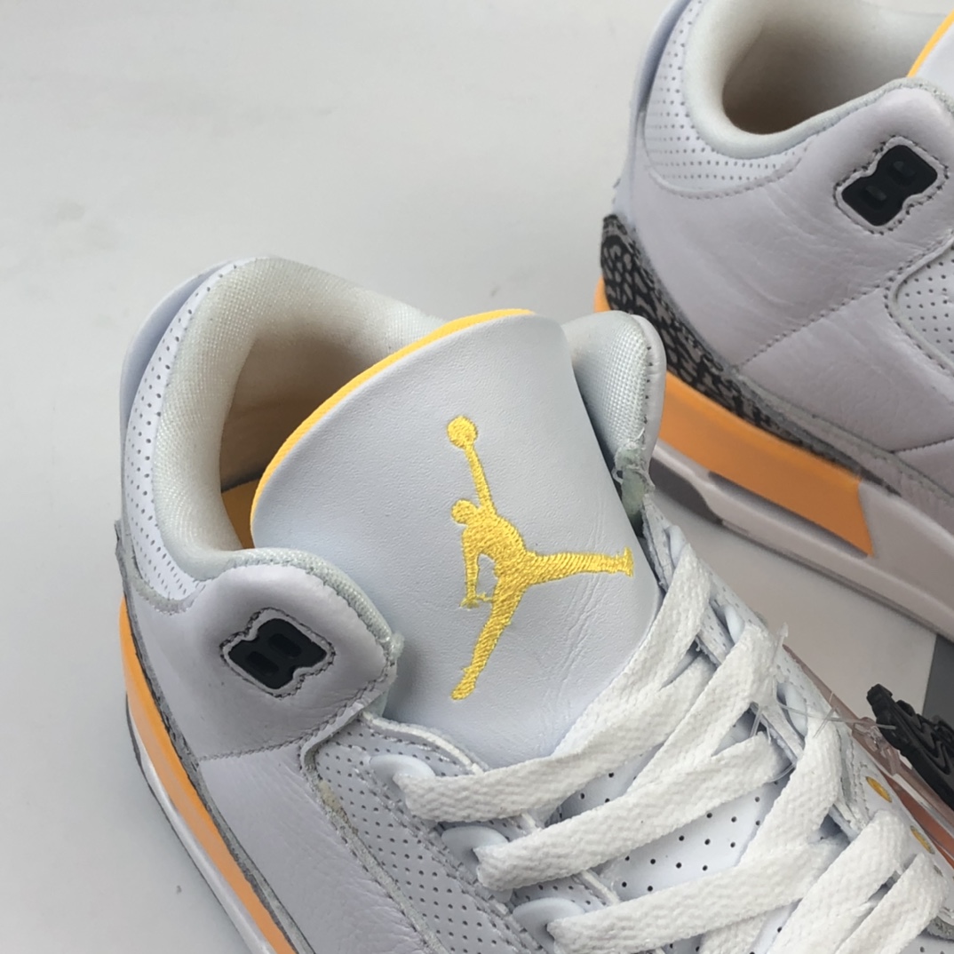 330 Air Jordan 3 Retro “Laser Orange” 白橙湖人 迈克尔·乔丹AJ3代中帮复古休闲运动文化篮球鞋 CK9246-108