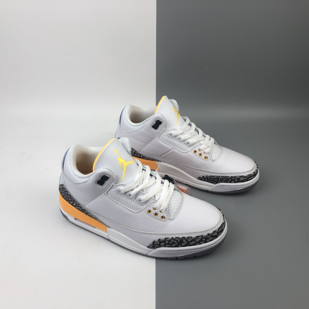 330 Air Jordan 3 Retro “Laser Orange” 白橙湖人 迈克尔·乔丹AJ3代中帮复古休闲运动文化篮球鞋 CK9246-108