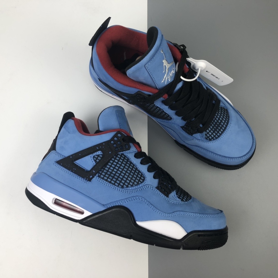 460 嘻哈歌手Travis Scott x Air Jordan 4 Retro“Cactus Jack”AJ4代中帮复古休闲运动文化篮球鞋 308497-406