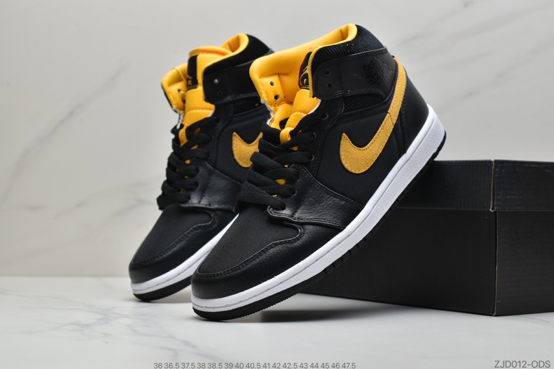 240 公司级Air Jordan 1 Mid AJ1乔1中帮文化“黑金灯芯绒”篮球鞋 CI9352-001