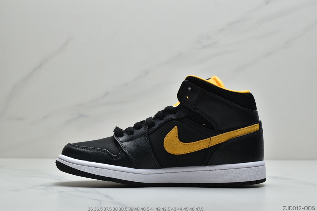 240 公司级Air Jordan 1 Mid AJ1乔1中帮文化“黑金灯芯绒”篮球鞋 CI9352-001