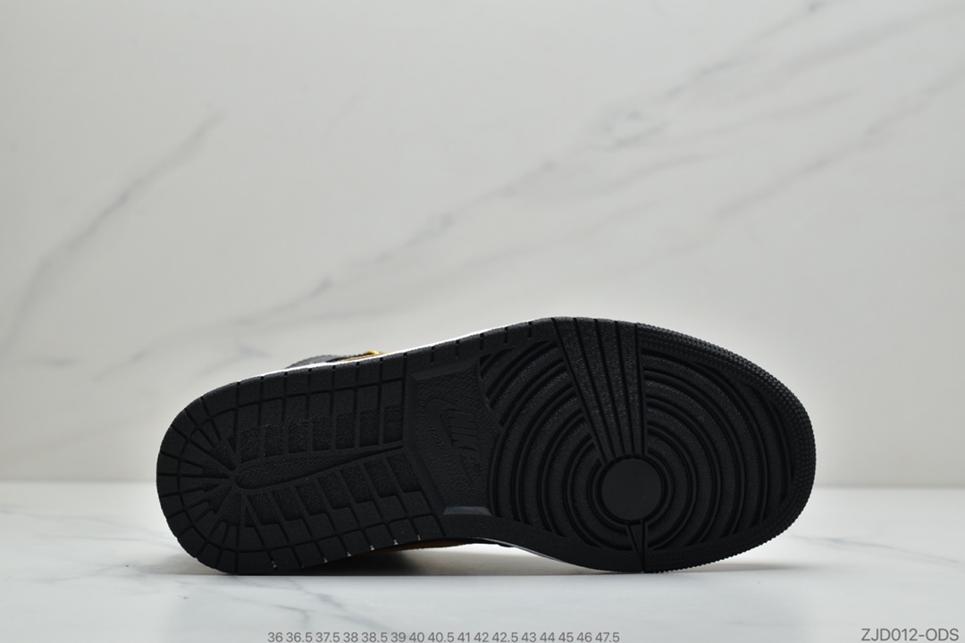 240 公司级Air Jordan 1 Mid AJ1乔1中帮文化“黑金灯芯绒”篮球鞋 CI9352-001