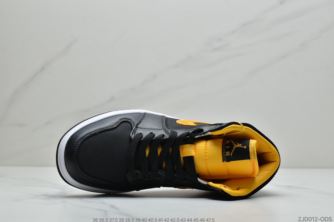 240 公司级Air Jordan 1 Mid AJ1乔1中帮文化“黑金灯芯绒”篮球鞋 CI9352-001