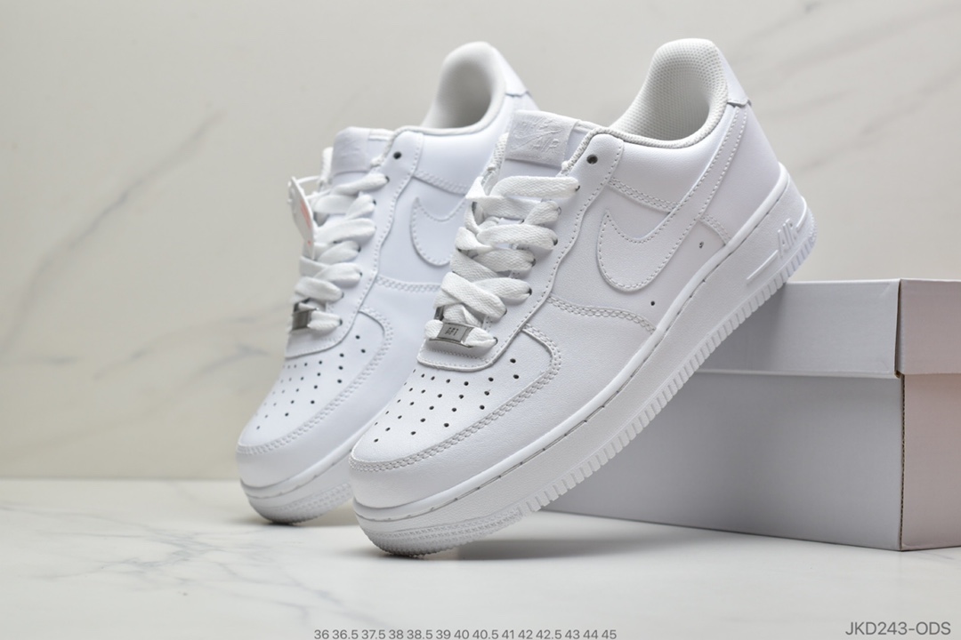 160 公司级 耐克Nike Air Force 1 '07 空军一号 全白低帮休闲运动板鞋 315122-111