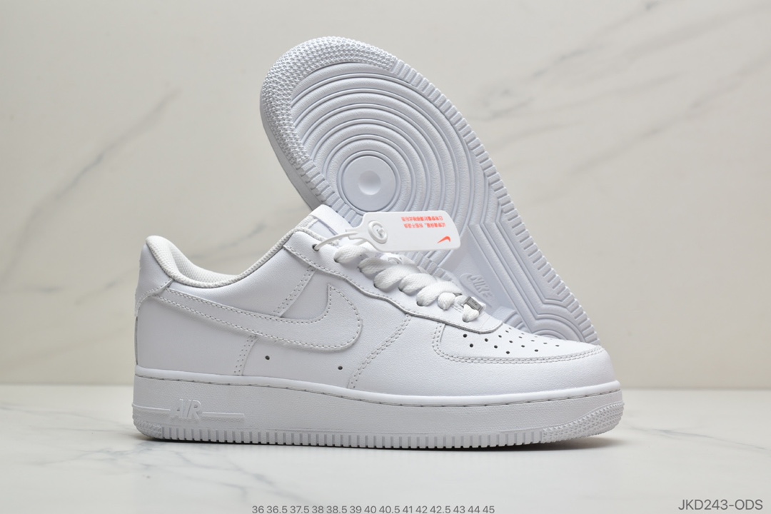 160 公司级 耐克Nike Air Force 1 '07 空军一号 全白低帮休闲运动板鞋 315122-111