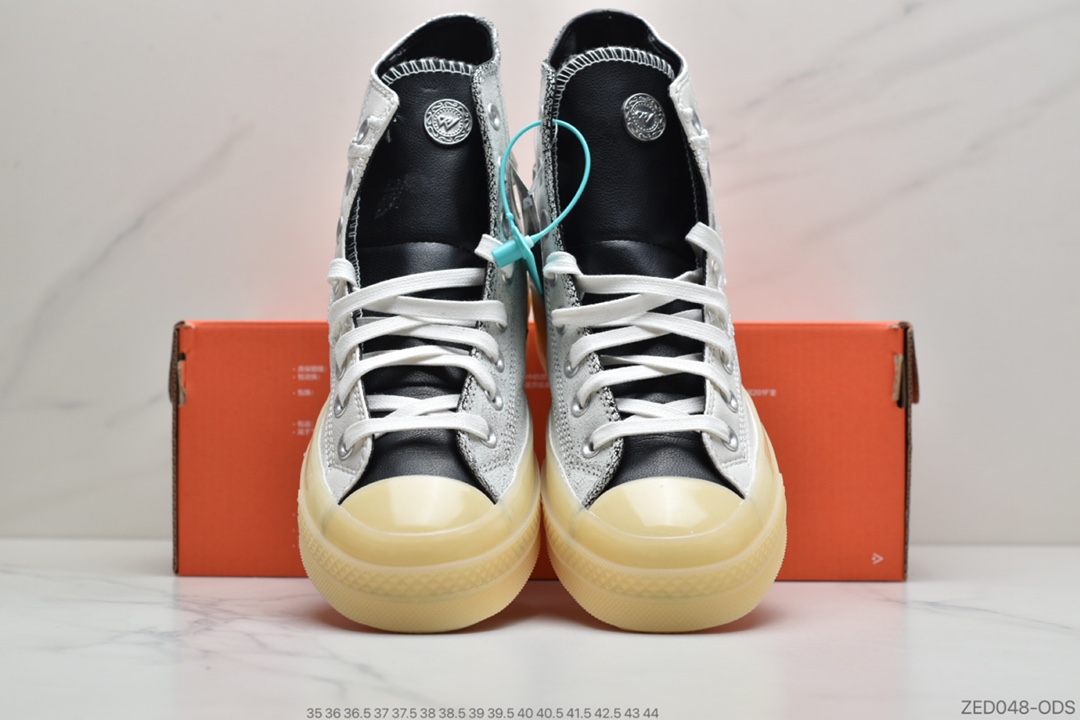 260 公司级Russell Westbrook x Air Jordan x Converse Chuck Translucent Midsole 1970 High”Why Not”经典改良冷硫技术水晶透明果冻高帮百搭板鞋“皮革白黑刺绣铁网”169628C