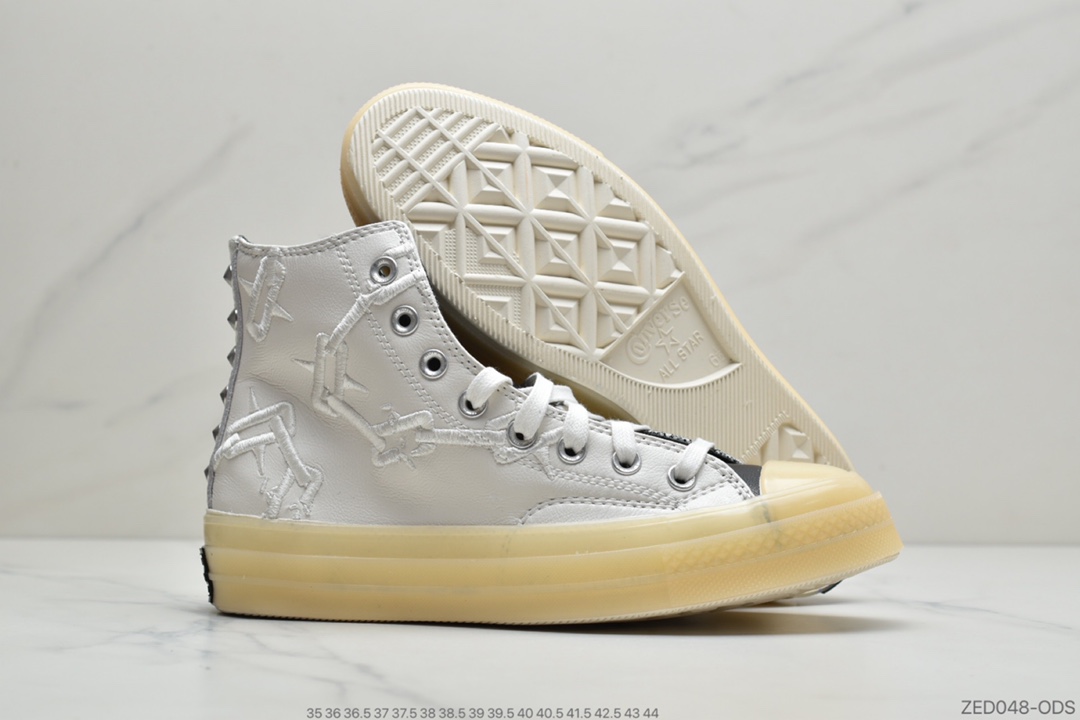 260 公司级Russell Westbrook x Air Jordan x Converse Chuck Translucent Midsole 1970 High”Why Not”经典改良冷硫技术水晶透明果冻高帮百搭板鞋“皮革白黑刺绣铁网”169628C