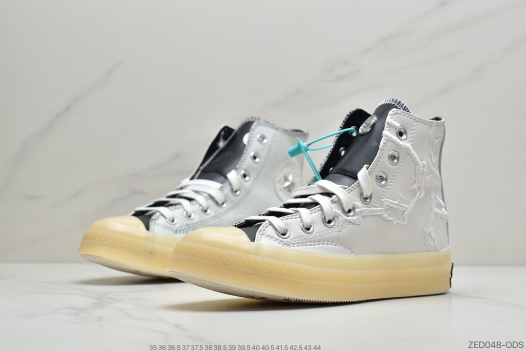 260 公司级Russell Westbrook x Air Jordan x Converse Chuck Translucent Midsole 1970 High”Why Not”经典改良冷硫技术水晶透明果冻高帮百搭板鞋“皮革白黑刺绣铁网”169628C