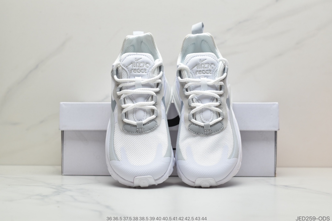 150 公司级耐克Nike Air Max 270 React 气垫慢跑 Air Max 270 系列 网纱材质镂空CT1265-100