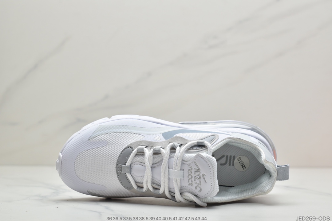 150 公司级耐克Nike Air Max 270 React 气垫慢跑 Air Max 270 系列 网纱材质镂空CT1265-100