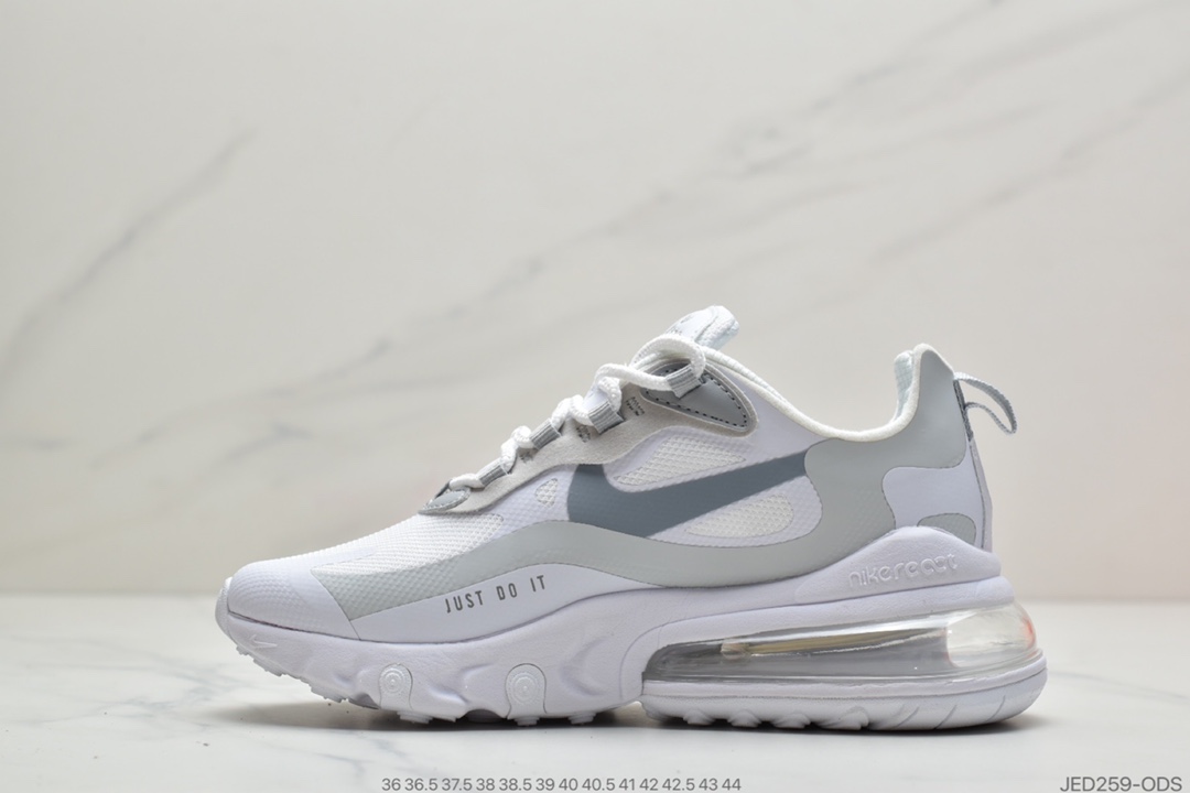 150 公司级耐克Nike Air Max 270 React 气垫慢跑 Air Max 270 系列 网纱材质镂空CT1265-100