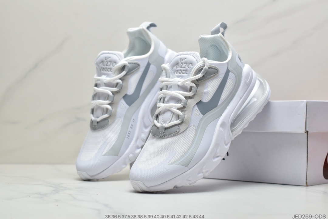 150 公司级耐克Nike Air Max 270 React 气垫慢跑 Air Max 270 系列 网纱材质镂空CT1265-100