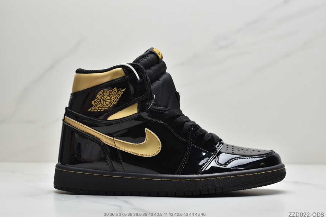 250 公司级Air Jordan 1 High OG “Black/Metallic Gold”漆皮黑金 555088-032