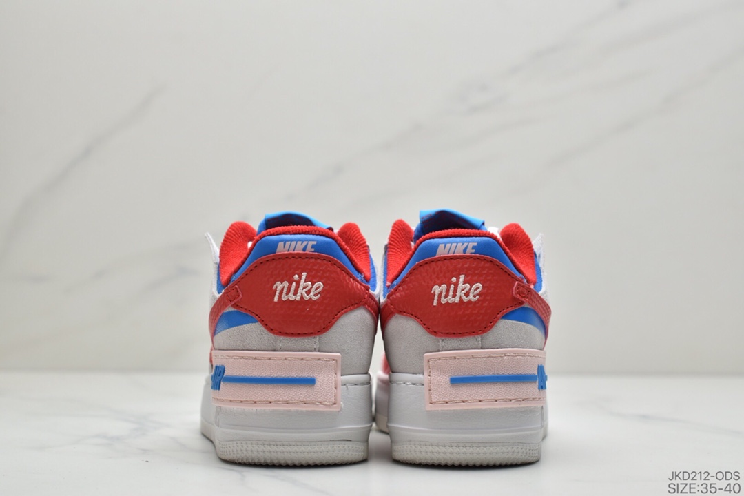 160 公司级耐克Nike WMNS Air Force 1 Shadow全新少女系解构主义设计 马卡龙灰白 Cu8591-101