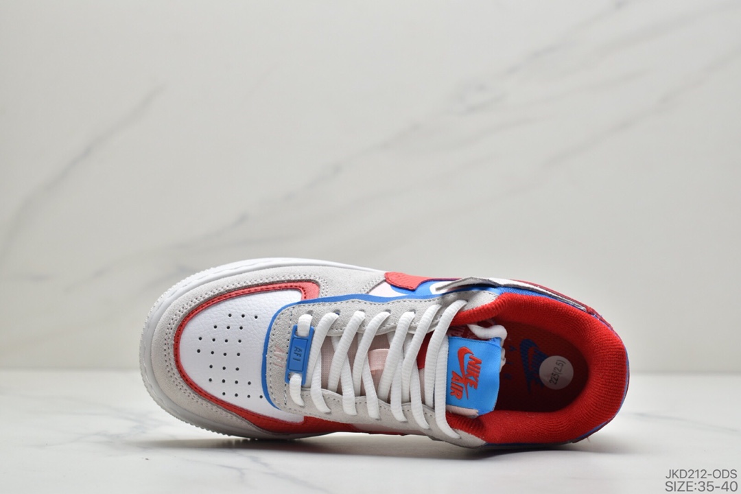 160 公司级耐克Nike WMNS Air Force 1 Shadow全新少女系解构主义设计 马卡龙灰白 Cu8591-101