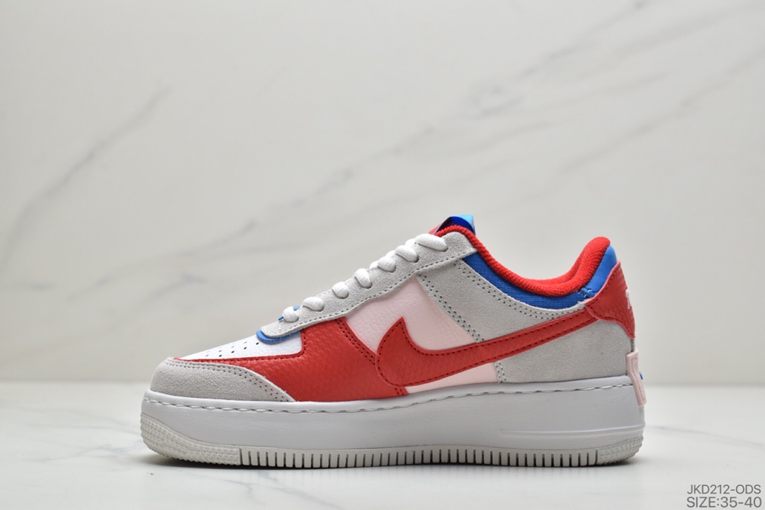 160 公司级耐克Nike WMNS Air Force 1 Shadow全新少女系解构主义设计 马卡龙灰白 Cu8591-101