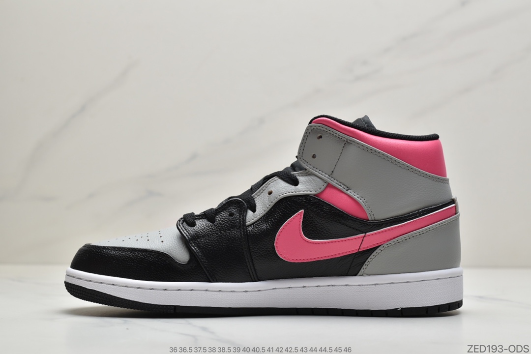 260 公司级乔丹Air Jordan 1 Mid “Shadow”灰黑粉 AJ1 乔1 中帮百搭休闲运动板鞋554724-059