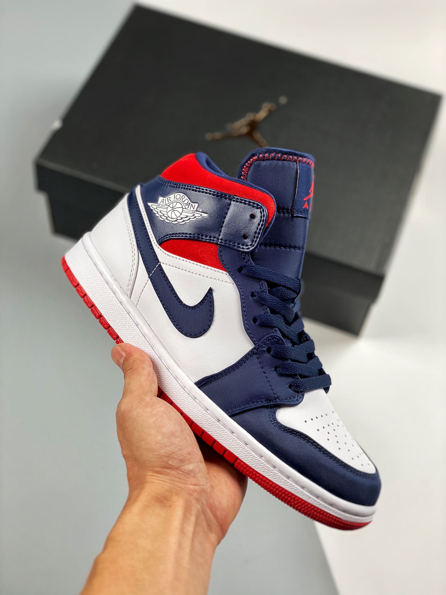 Air Jordan 1 Mid SE Lakers rojo y azul Pedido de cliente de comercio exterior de Tmall La mejor artesanía del mercado S…