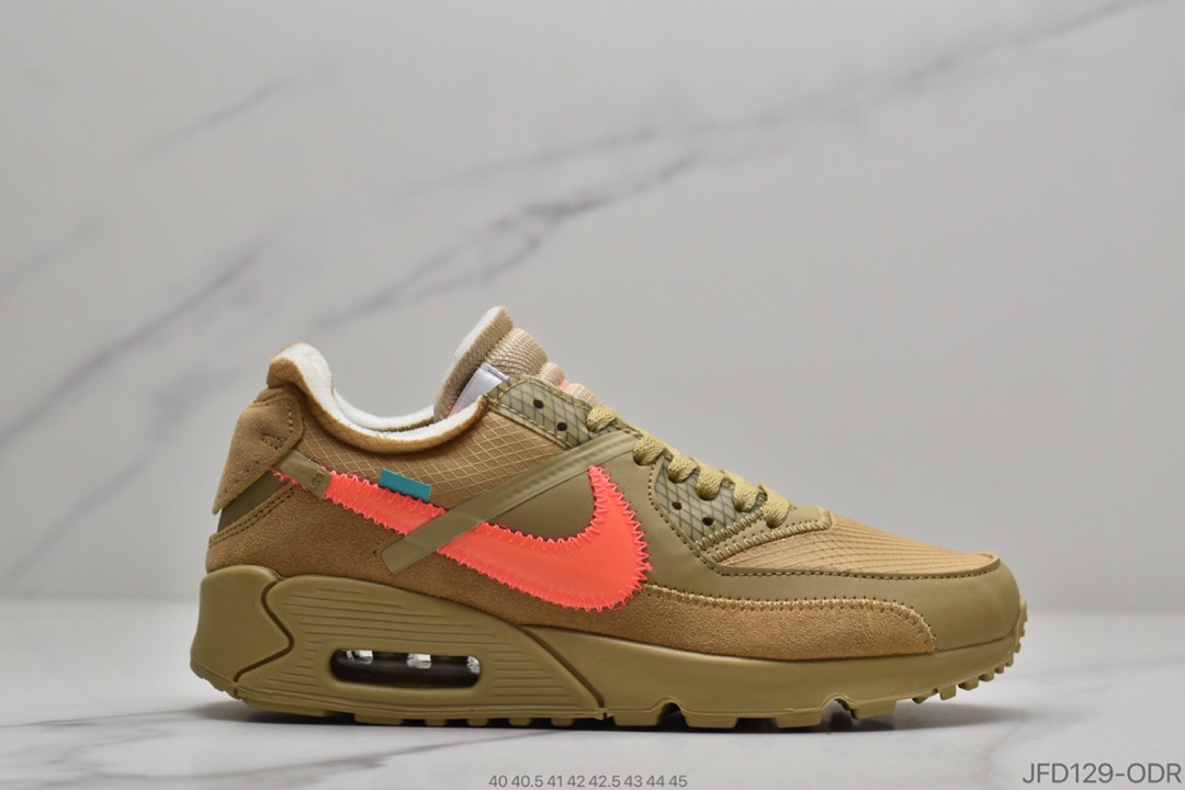 170 Off-White x Nike Air Max 90 ”Desert Ore”2.0版本慢跑鞋AA7293-002