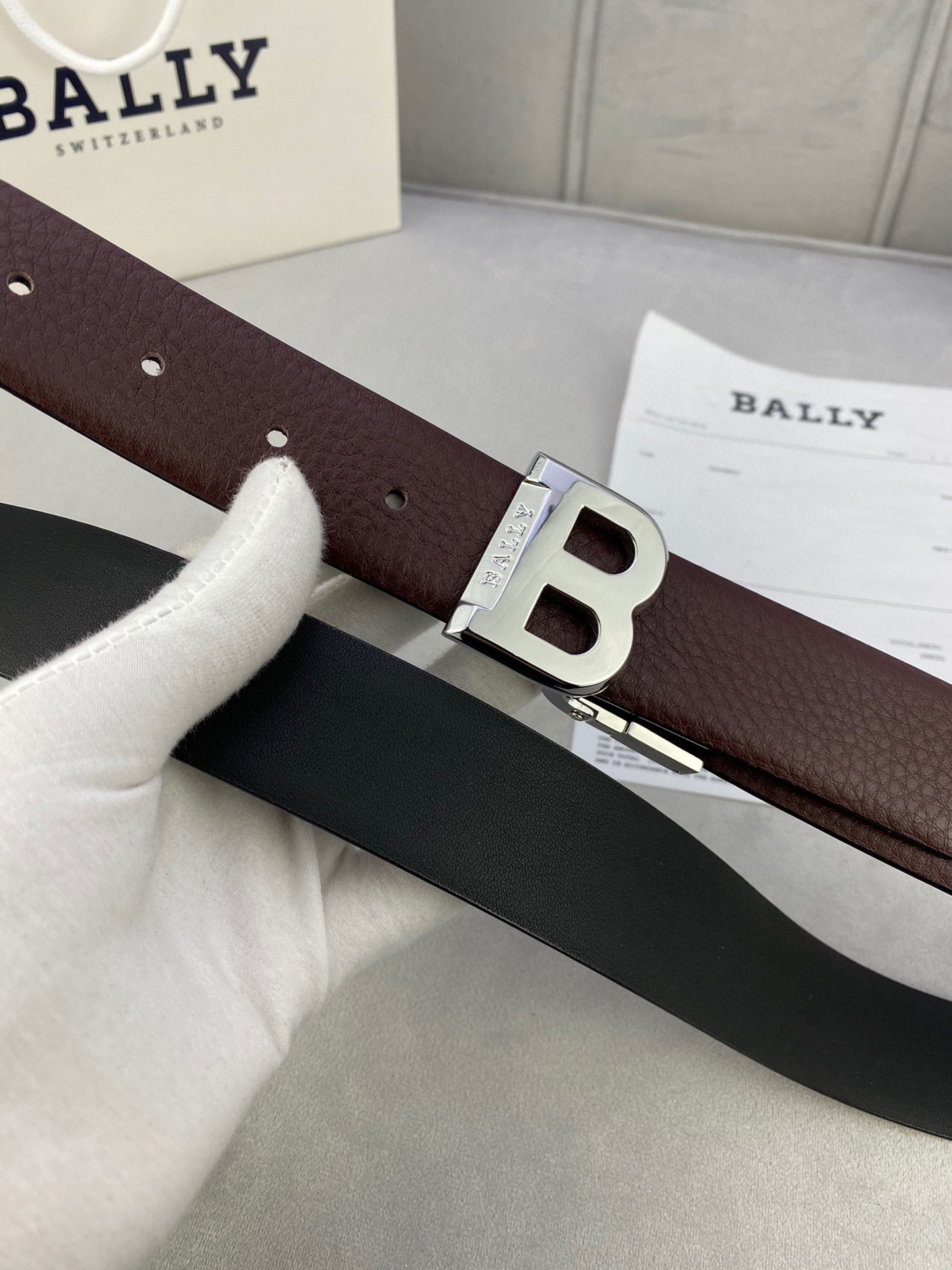 Authentic 3.5cm BALLY Barley Belts: Gold/Silver Buttons, Trim as Needed - 图片 2