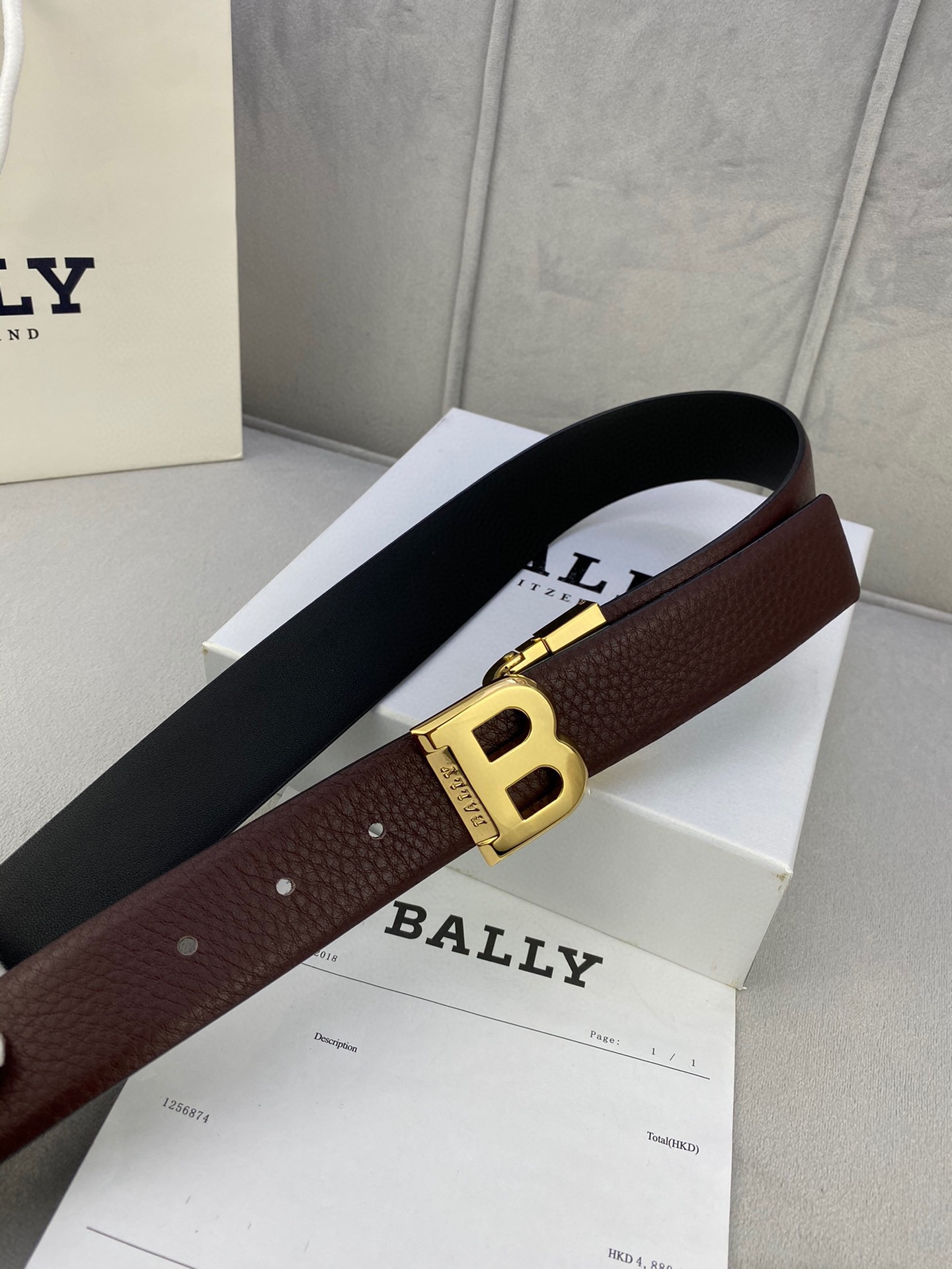 Authentic 3.5cm BALLY Barley Belts: Gold/Silver Buttons, Trim as Needed - 图片 6