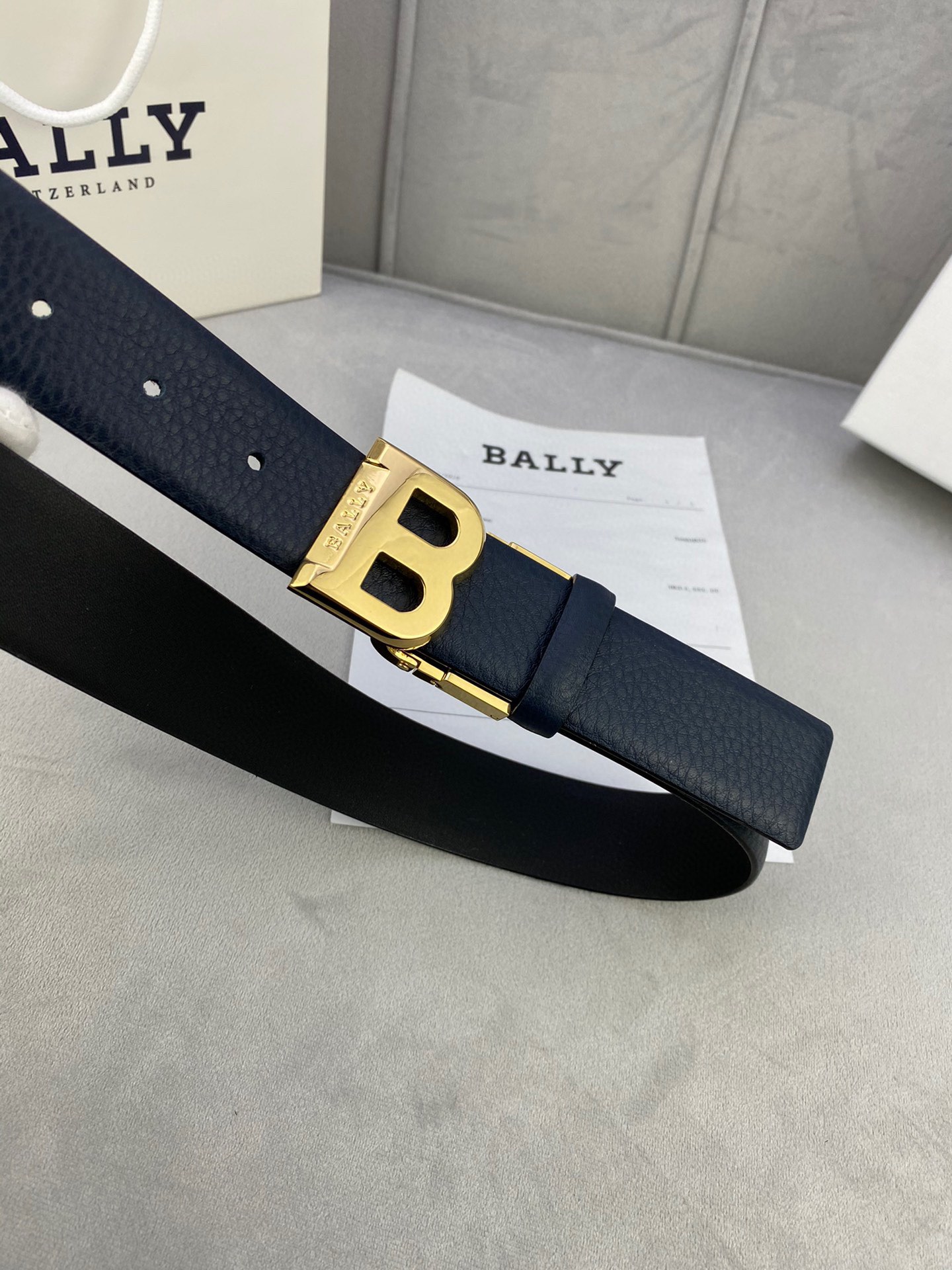 Authentic BALLY Barley Belts: 3.5cm Width with Gold/Silver Buttons for Trimming - 图片 3