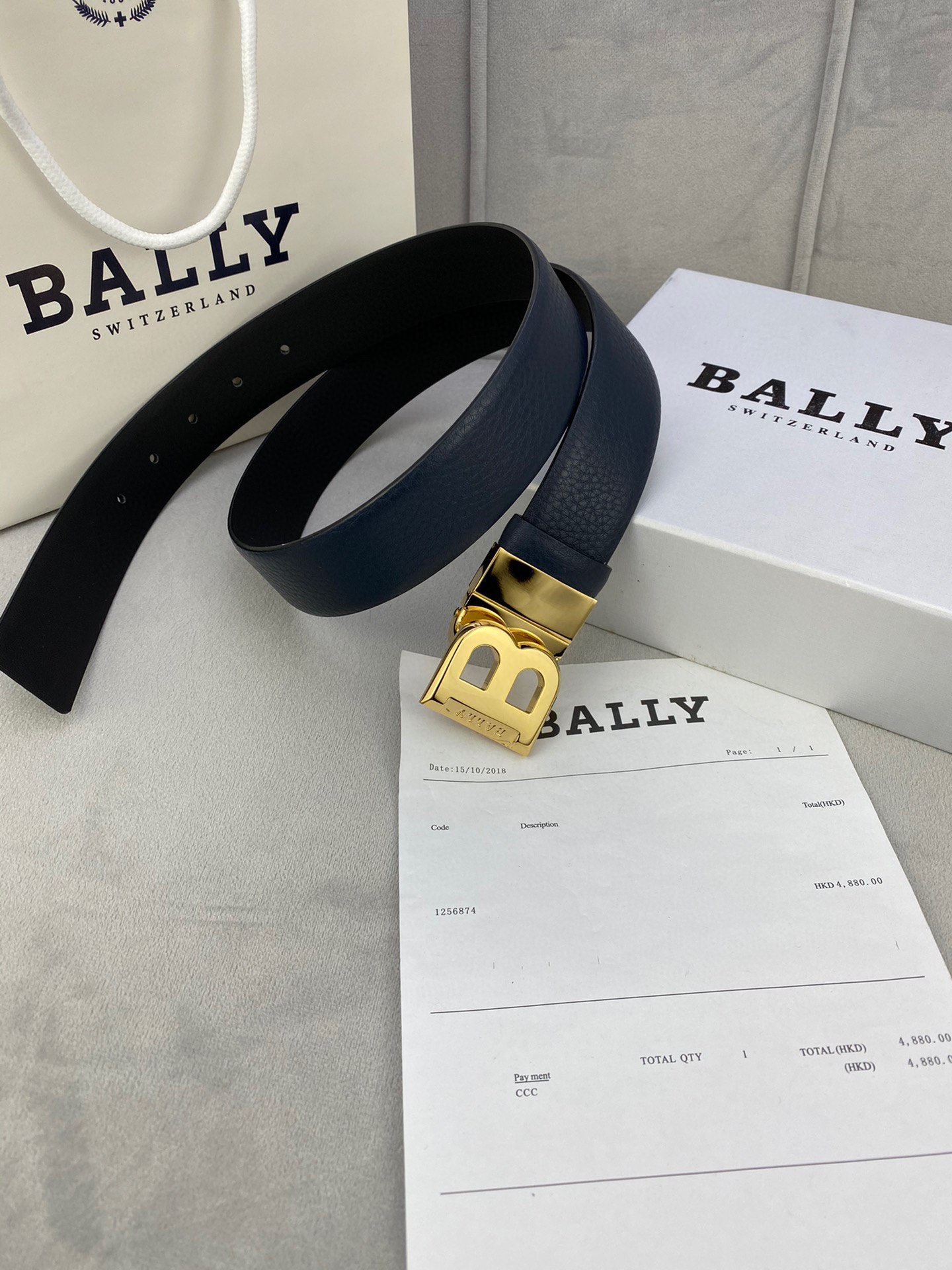 Authentic BALLY Barley Belts: 3.5cm Width with Gold/Silver Buttons for Trimming - 图片 4