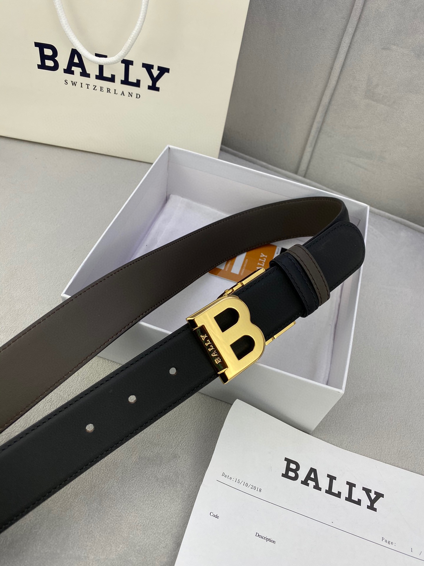 Authentic BALLY Barley Belts: 3.5cm Width with Gold/Silver Buttons for Custom Trimming - 图片 6