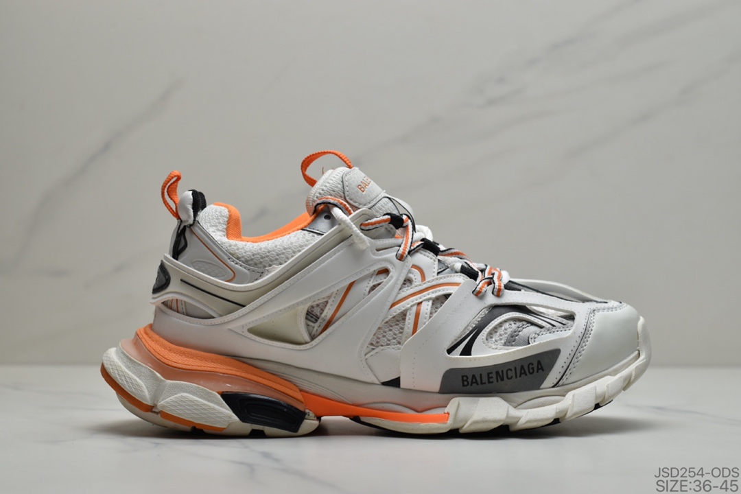 200 公司级BALENCIAGA/巴黎世家 3.0 三代户外概念鞋 Sneaker Tess s.Gomma MAILLE WHITE/ORANGE 白橘