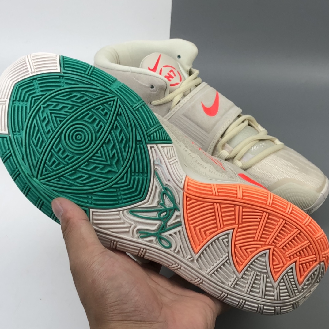 290 纯原灭世版本 Nike Kyrie 6 “米白色 涂鸦”欧文六代6代 实战篮球鞋 CW1785-200