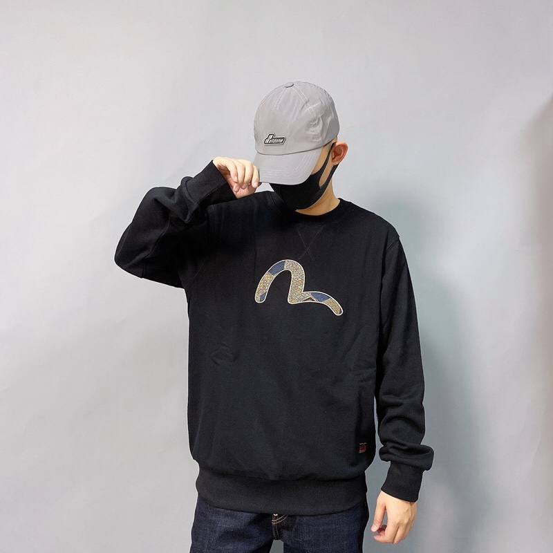 EV Fukuok sudadera para hombre con bordado de pequeña gaviota en brocado japonés, etiqueta colgante, número d…