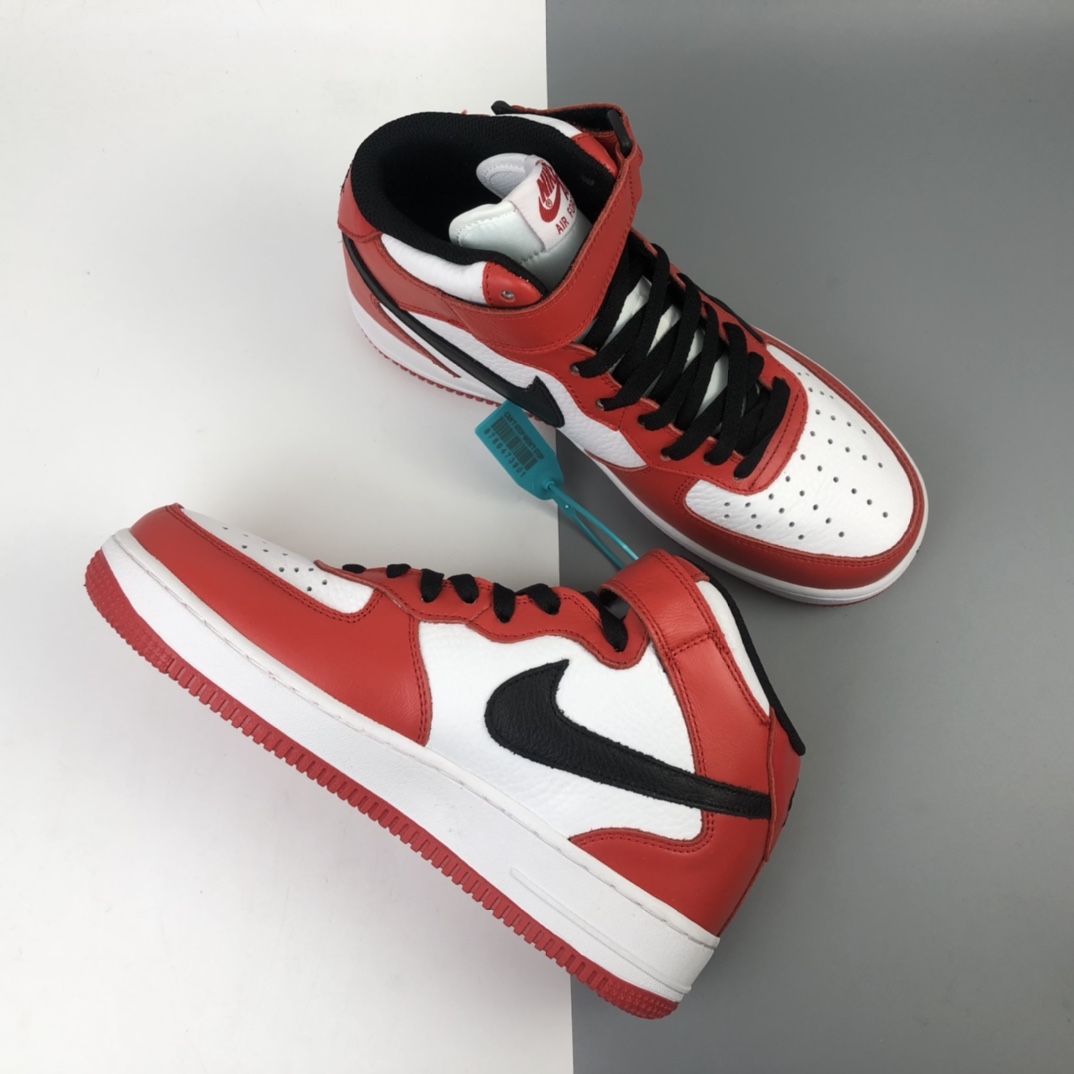 260 Travis Scott x Nike Air Force 1 Mid LV8”Dark Mocha”空军一号经典中帮百搭休闲运动板鞋“反钩白黑红”804609-160
