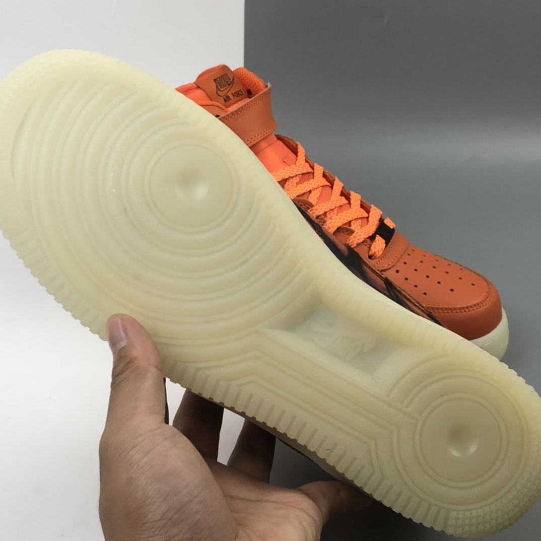 270 Nike Air Force 1 Low Skeleton ”Brilliant Orange”“皮革南瓜花脚骨透视X光”空军一号
