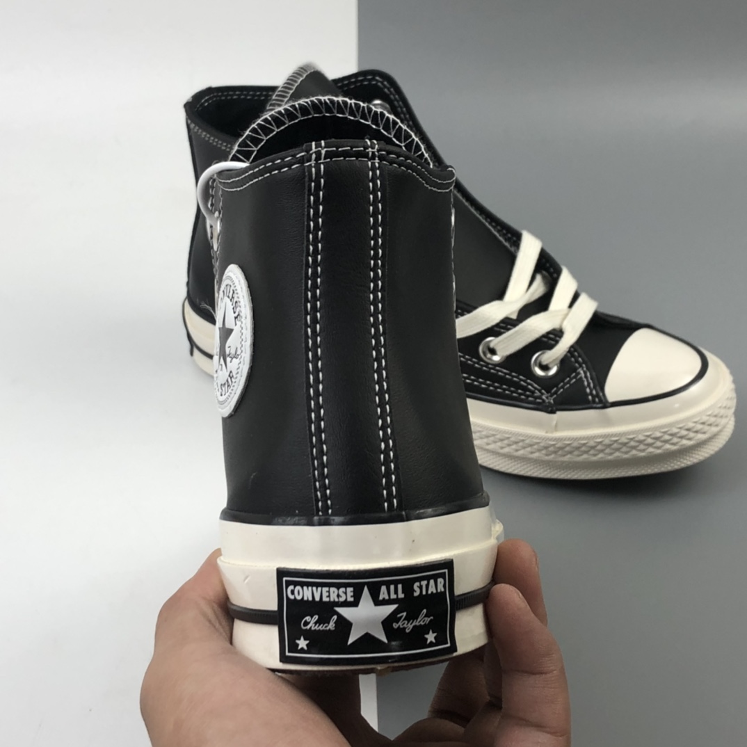 140 Converse 1970S 经典款皮面黑白高帮休闲板鞋 170369C