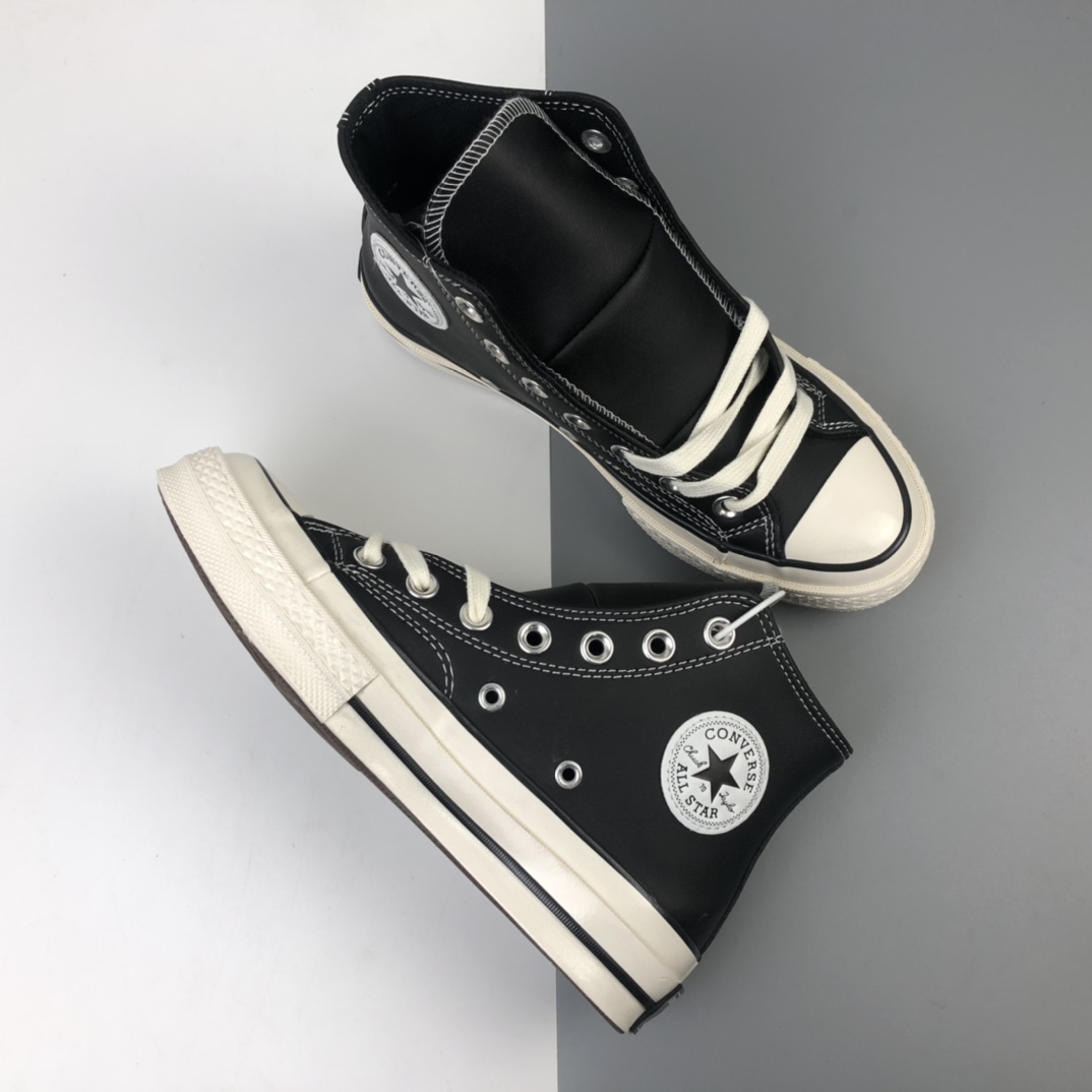 140 Converse 1970S 经典款皮面黑白高帮休闲板鞋 170369C