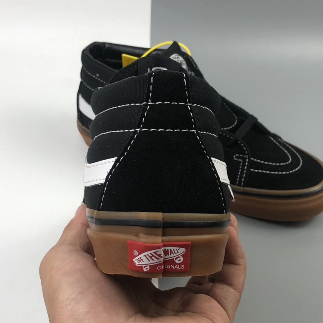 160 Vans Sk8-Mid Black/White 生胶系列中邦职业滑板鞋 VN0A347UY28