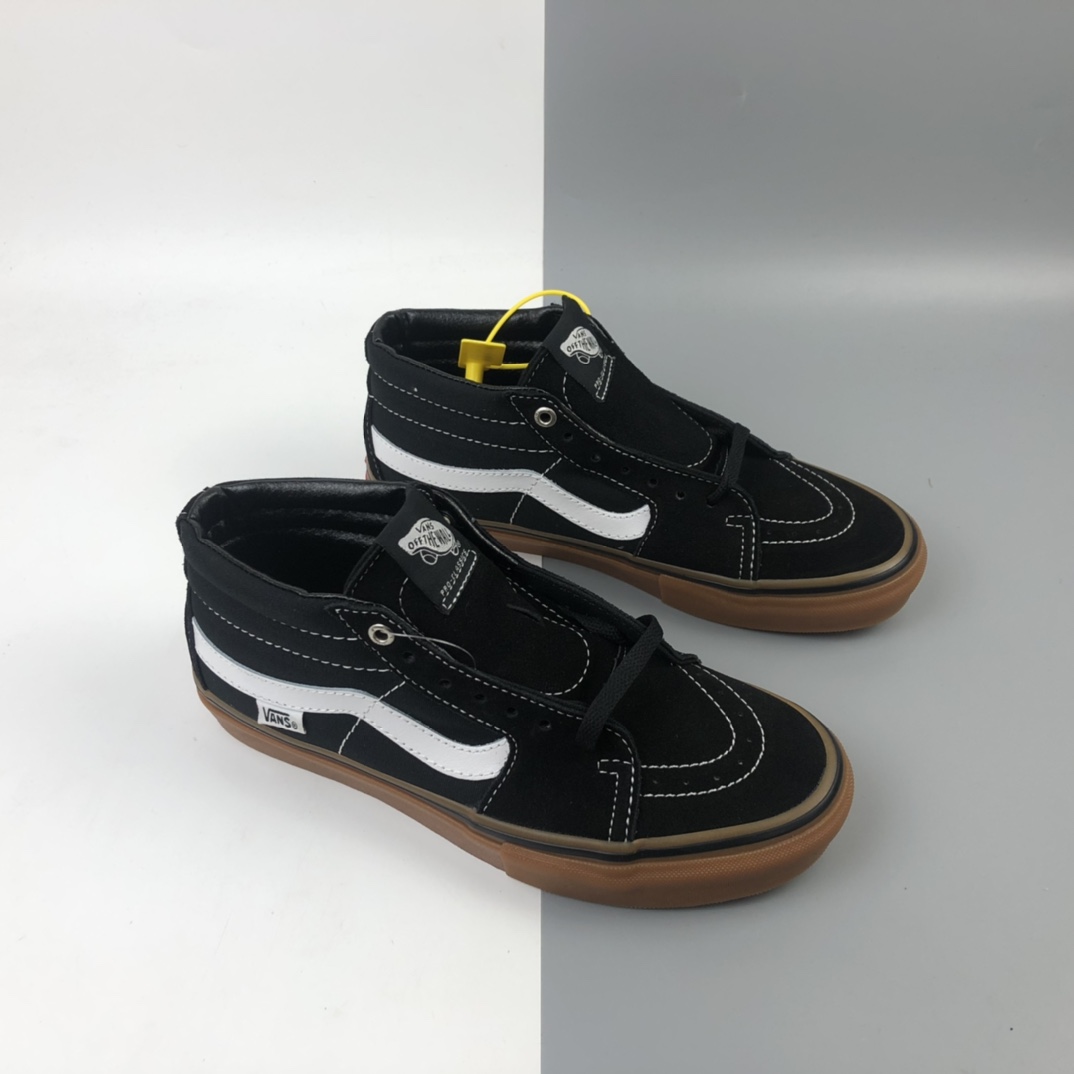 160 Vans Sk8-Mid Black/White 生胶系列中邦职业滑板鞋 VN0A347UY28