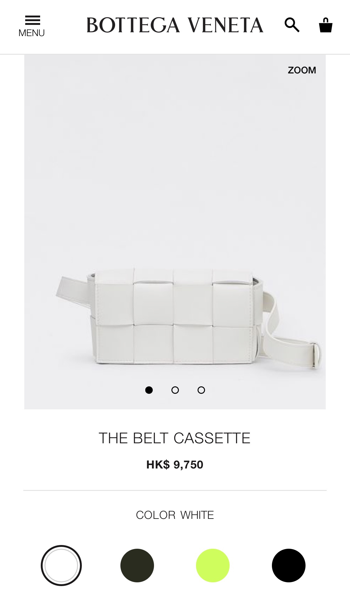 Bottega Veneta葆蝶家  The Belt Cassttte腰包 639367白色